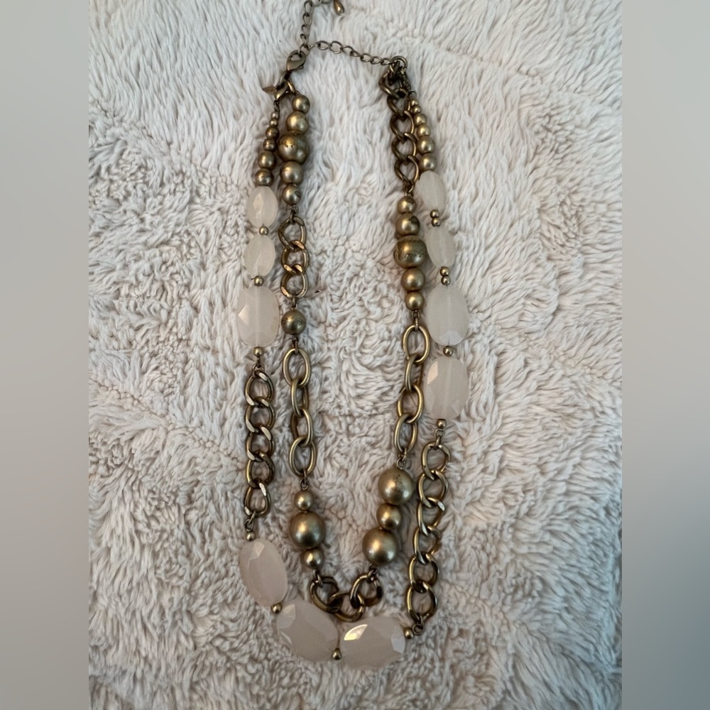 Lia Sophia Medium Length Distressed Gold Color with light beads